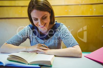 Mature student in lecture hall