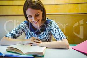 Mature student in lecture hall