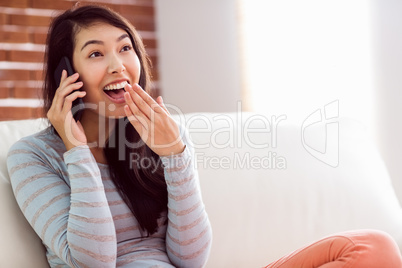 Asian woman on the phone