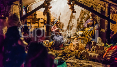 Birth of Jesus in the manger