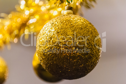 Golden christmas ball