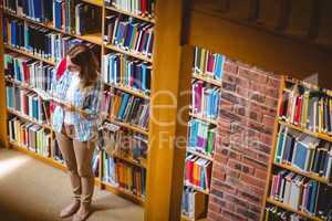 Mature student in the library