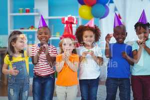 Smiling kids standing together