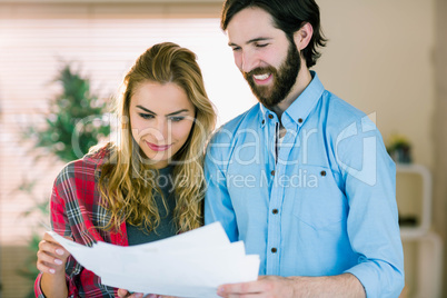 Creative team looking at their notes