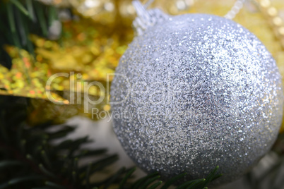 Christmas tree with decoration, detail