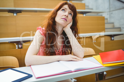Mature student in lecture hall Mature student in lecture hall