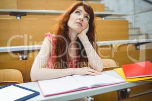 Mature student in lecture hall