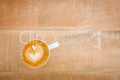 View of a heart composed of coffee