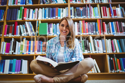 Mature student in the library