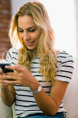 Pretty blonde on the phone