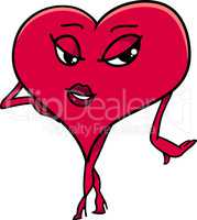 female heart cartoon character