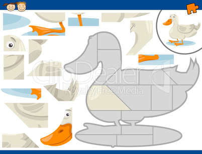 cartoon duck jigsaw puzzle task