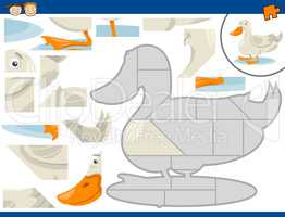 cartoon duck jigsaw puzzle task
