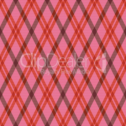 Seamless tartan rhombic pattern in pink and red
