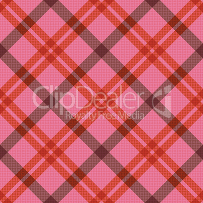 Seamless tartan diagonal pattern in pink and red