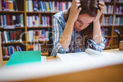 Mature student in the library