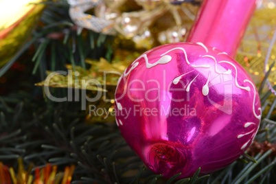 Christmas composition with Christmas balls and Christmas decoration