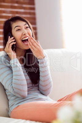 Asian woman on the phone