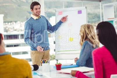 Creative businessman giving a presentation