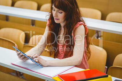 Mature student in lecture hall