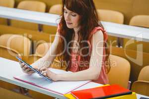 Mature student in lecture hall