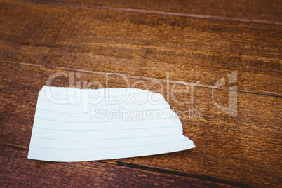 Close up view of a piece of paper