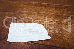 Close up view of a piece of paper