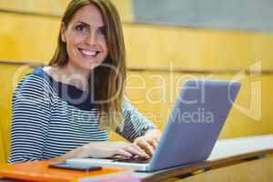 Mature student in lecture hall