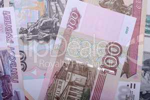Russian Rouble Banknotes background