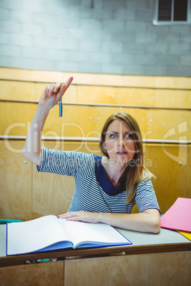 Mature student in lecture hall