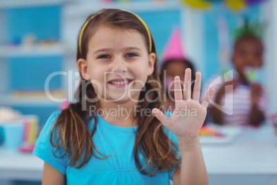 Happy kid at a birthday party