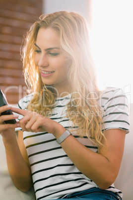 Pretty blonde on the phone