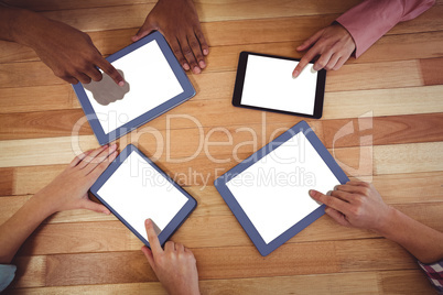 Young creative team using tablets