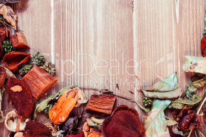 Autumn leaves on desk