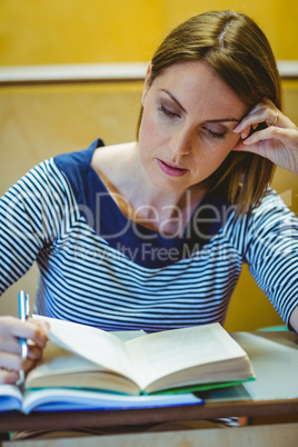 Mature student in lecture hall