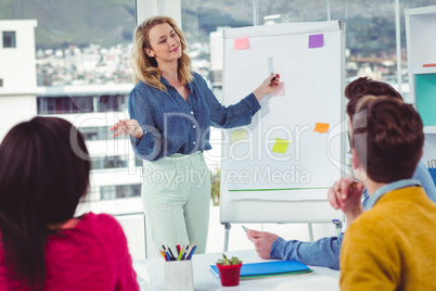 Creative businesswoman giving a presentation