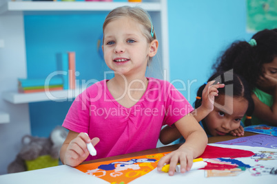 Happy kids all drawing pictures