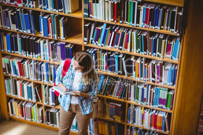 Mature student in the library