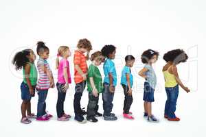 Group of kids standing in a line