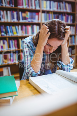 Mature student in the library