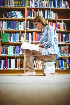 Mature student in the library