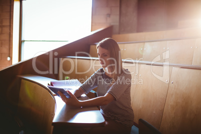 Mature student in lecture hall