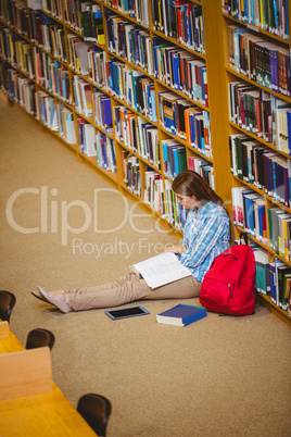 Mature student in the library