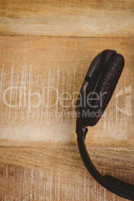 View of a black headphone