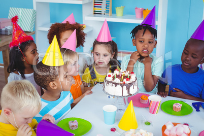 Excited kids enjoying a birthday party