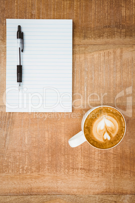 View of a heart composed of coffee