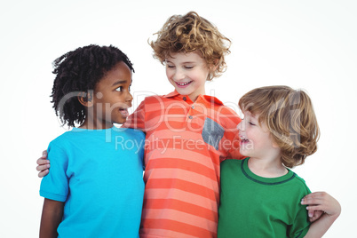 A row of children standing together