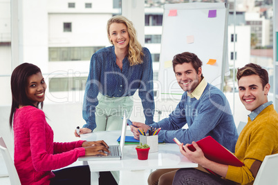 Creative businesswoman giving a presentation