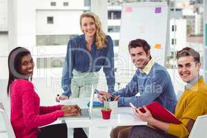 Creative businesswoman giving a presentation