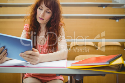 Mature student in lecture hall